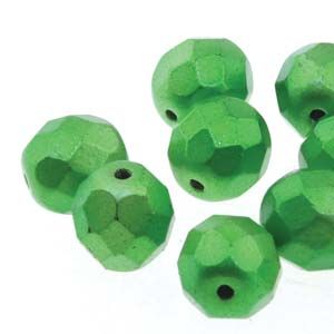Tjeckiska Firepolish, 4mm, Metalust Apple Green