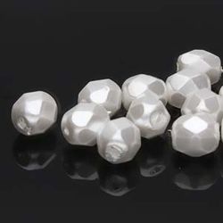 Tjeckiska Firepolish, 4mm, Bright White