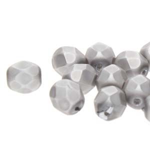 Tjeckiska Firepolish, 4mm, Pearl Silver