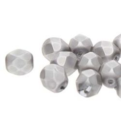 Tjeckiska Firepolish, 4mm, Pearl Silver