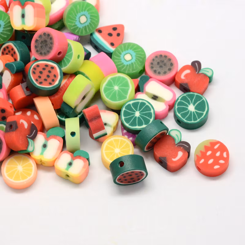 Polymerlerpärlor, Frukt, 100 Stycken