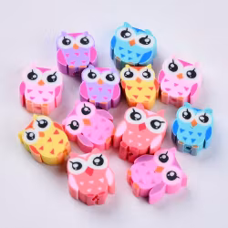 Polymerlerpärlor, Ugglor, 50 Stycken