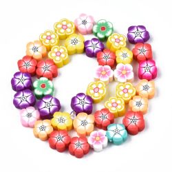 Polymerlerpärlor, Blommor, 36-39 Stycken
