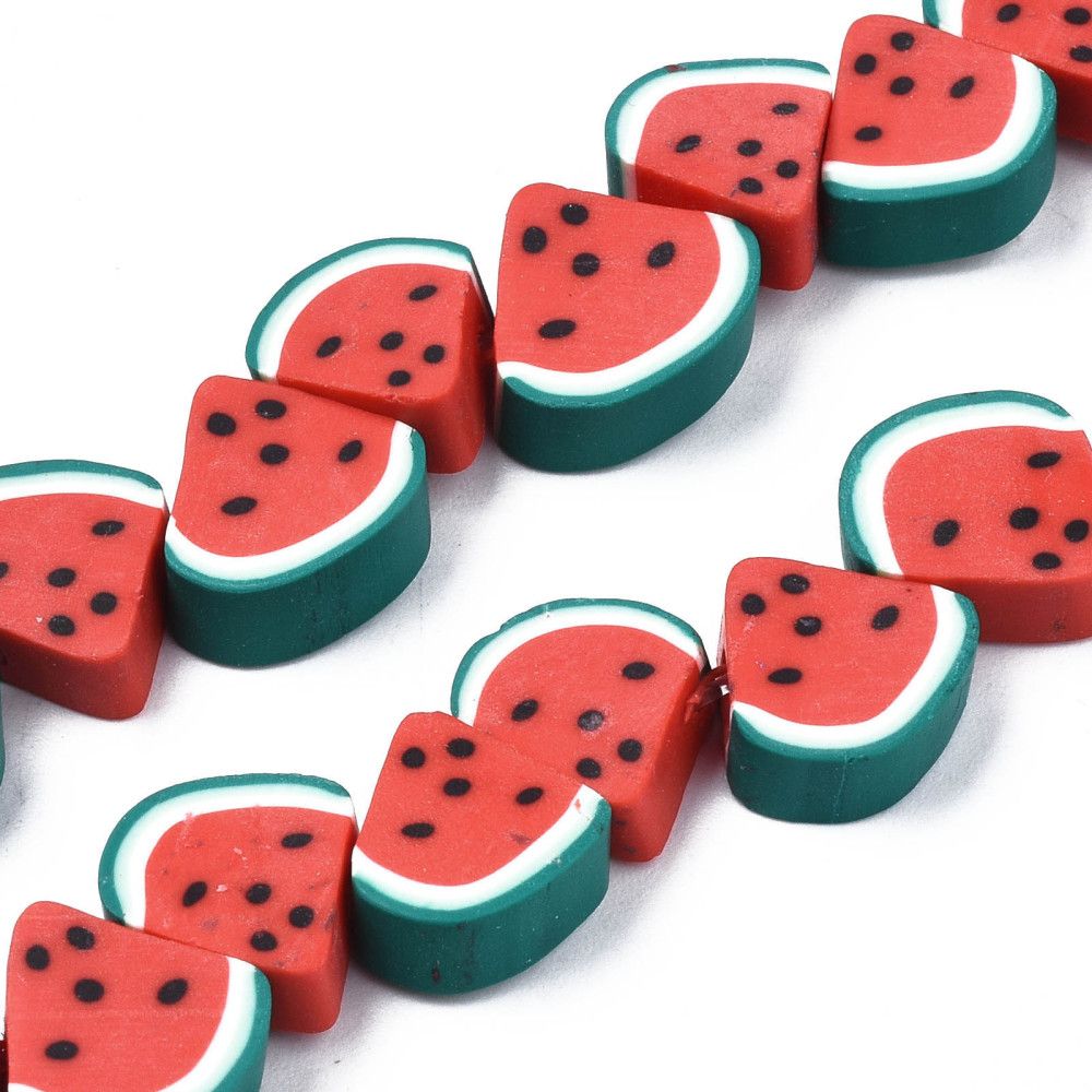 Polymerlerpärlor, Vattenmelon, 40 Stycken