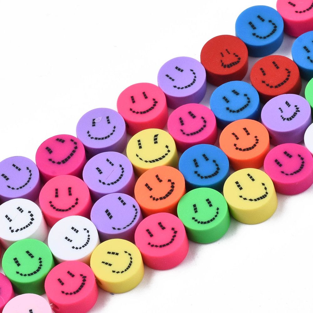 Polymerlerpärlor, Smile, 40 Stycken