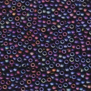 MIYUKI, Japanese Seed Beads, Round, 11/0, Matte Black AB
