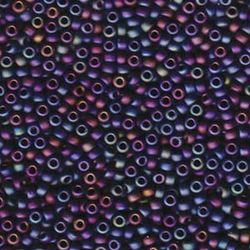 MIYUKI, Japanese Seed Beads, Round, 11/0, Matte Black AB