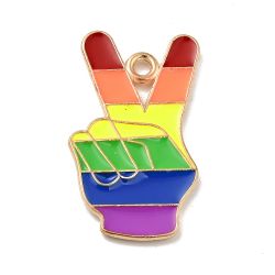 Pride Peace berlock, Regnbåge, 5st