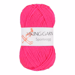 Garn Sportsragg, 50g, NeonRosa, 577