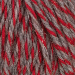 Garn Sportsragg, 50g, Grå/Röd, 560