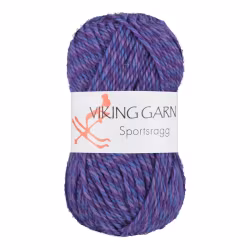 Garn Sportsragg, 50g, Flerfärgad Lila, 589