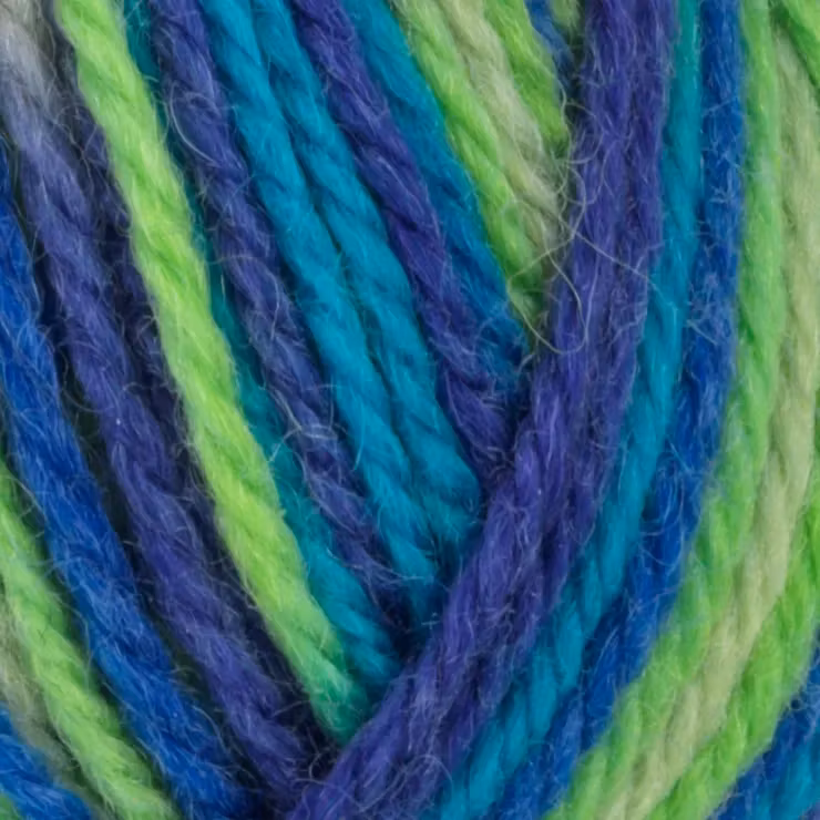 Garn Sportsragg, 50g, Flerfärgad Blå/Grön, 552