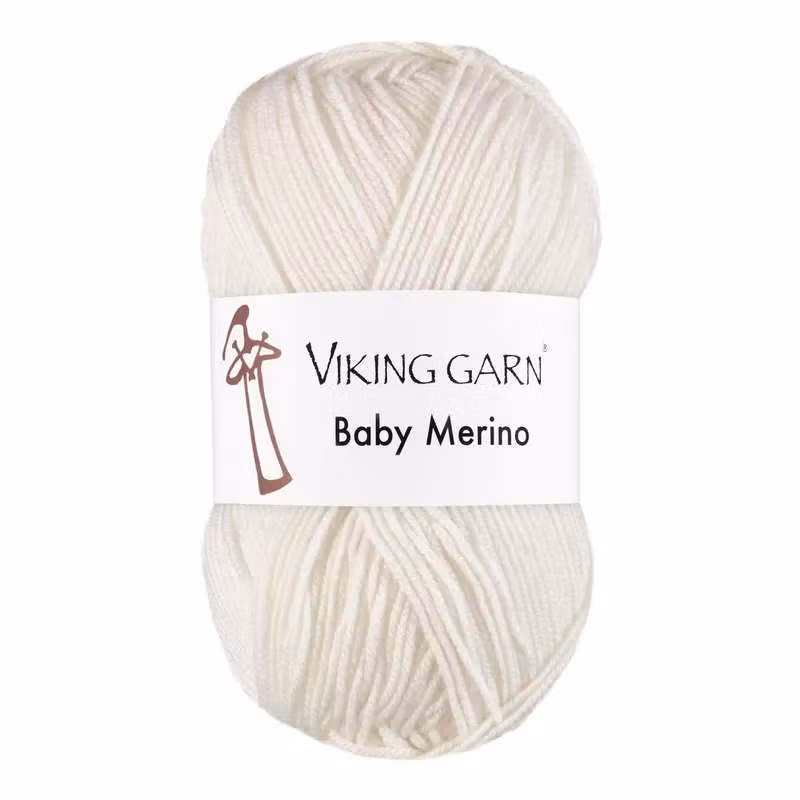 Garn Baby Merino, 50g, Vit, 200