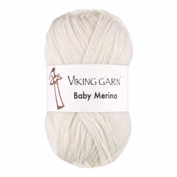 Garn Baby Merino, 50g, Vit, 200