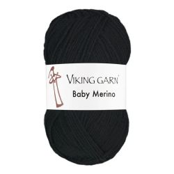 Garn Baby Merino, 50g, Svart, 203