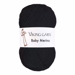 Garn Baby Merino, 50g, Svart, 203