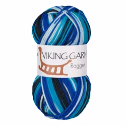 Garn Raggen, 150g, Flerfärgad Blå/Vit, 729