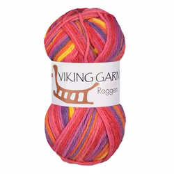 Garn Raggen, 150g, Flerfärgad Gul/Cerise, 741