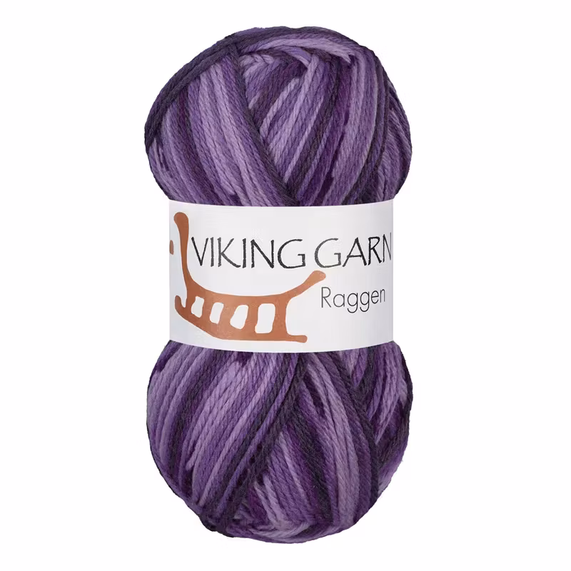 Garn Raggen, 150g, Flerfärgad Lila, 769