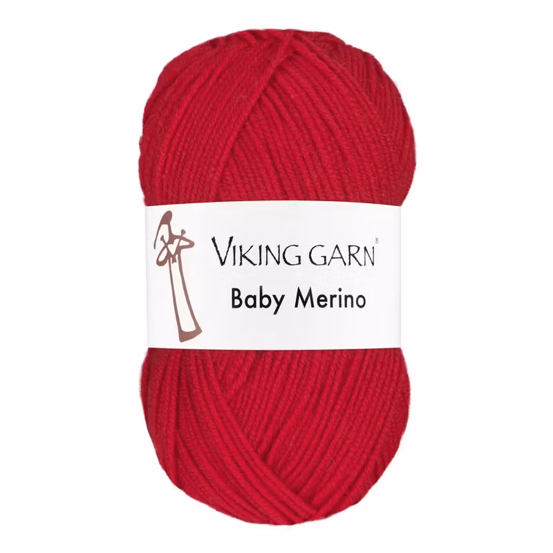 Garn Baby Merino, 50g, Röd, 250