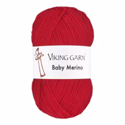 Garn Baby Merino, 50g, Röd, 250
