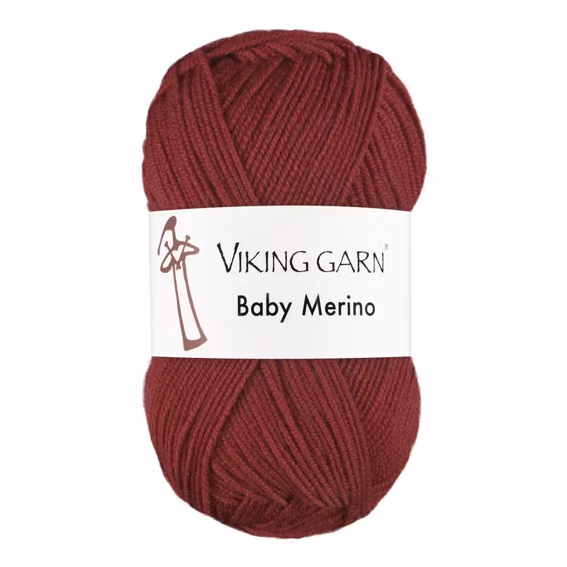 Garn Baby Merino, 50g, Mörkröd, 256