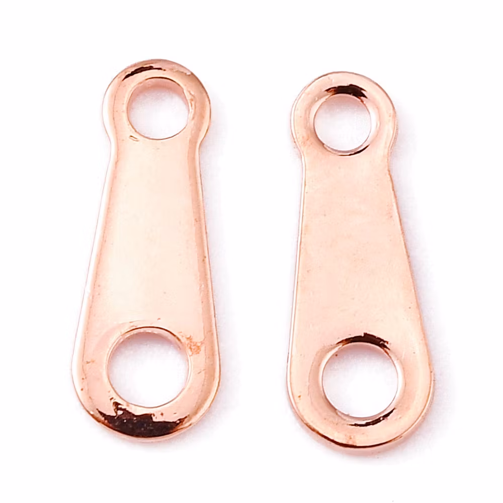 Chain Tabs, Roseguld, 10x4x0.5mm, 20st