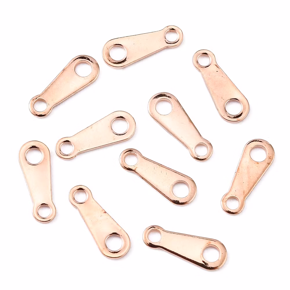 Chain Tabs, Roseguld, 10x4x0.5mm, 20st