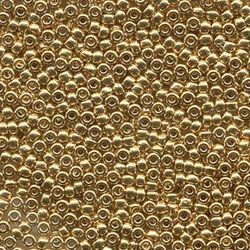 MIYUKI, Japanese Seed Beads, Round, 8/0, 24 karat Gold Plated
