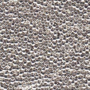 MIYUKI, Japanese Seed Beads, Round, 8/0, Bright Sterling Silver Plated