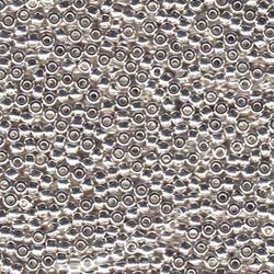 MIYUKI, Japanese Seed Beads, Round, 8/0, Bright Sterling Silver Plated
