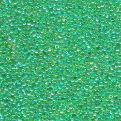 MIYUKI, Japanese Seed Beads, Round, 11/0, Transparent Light Green AB