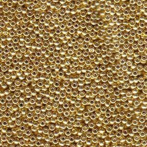 MIYUKI, Japanese Seed Beads, Round, 11/0, Galvanized Gold