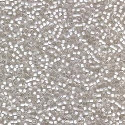 MIYUKI, Japanese Seed Beads, Round, 11/0, Semi-Matte White/Lined Crystal