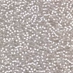 MIYUKI, Japanese Seed Beads, Round, 11/0, Semi-Matte White/Lined Crystal