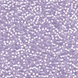 MIYUKI, Japanese Seed Beads, Round, 11/0, Semi-Matte Lilac/Lined Crystal