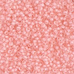 MIYUKI, Japanese Seed Beads, Round, 11/0, Semi-Matte Baby pink/Lined Crystal