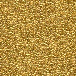 MIYUKI, Japanese Seed Beads, Round, 15/0, 24 Karat Gold Plated