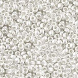 MIYUKI, Japanese Seed Beads, Round, 15/0, Bright Sterling Plated Matted