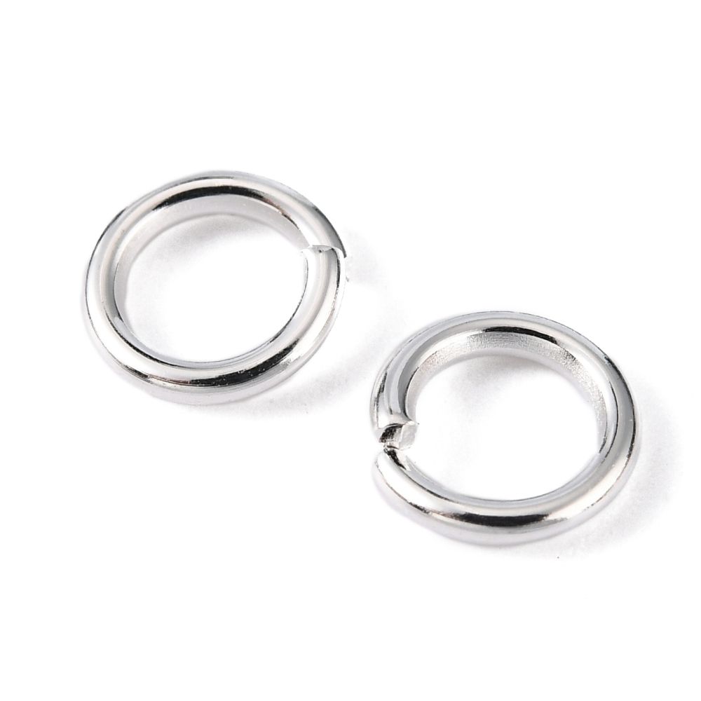 Bindringar, 6x1 mm, Silver, Mässing 50 st