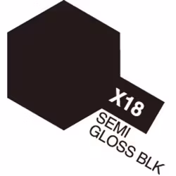 TAMIYA Acrylic Mini X-18 Semi Gloss Black (Semi Gloss)
