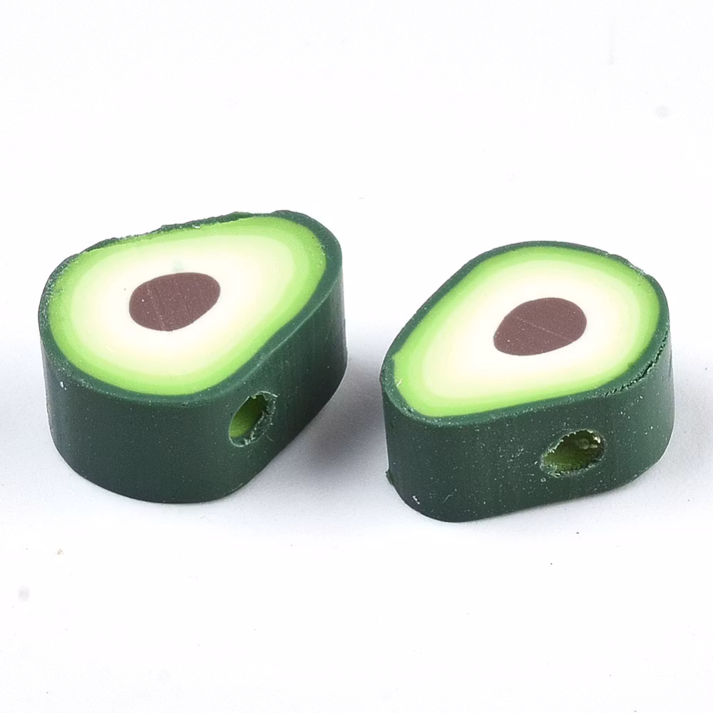 Polymerlerpärlor, Avokado, 50 Stycken