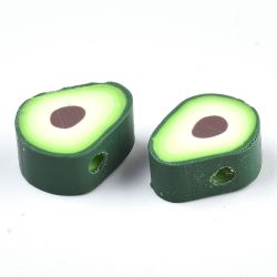 Polymerlerpärlor, Avokado, 50 Stycken