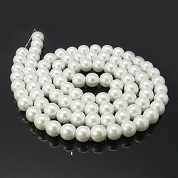Glaspärlor, White, 4~12mm, Ca: 600 st