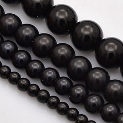Glaspärlor, Black, 4~12mm, Ca: 600 st