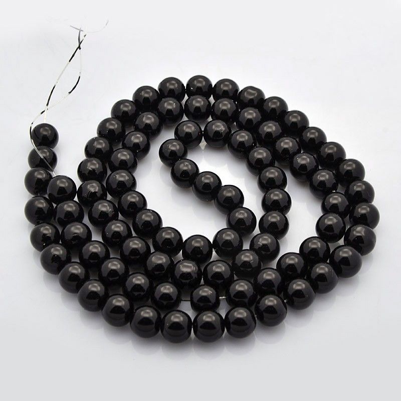 Glaspärlor, Black, 4~12mm, Ca: 600 st