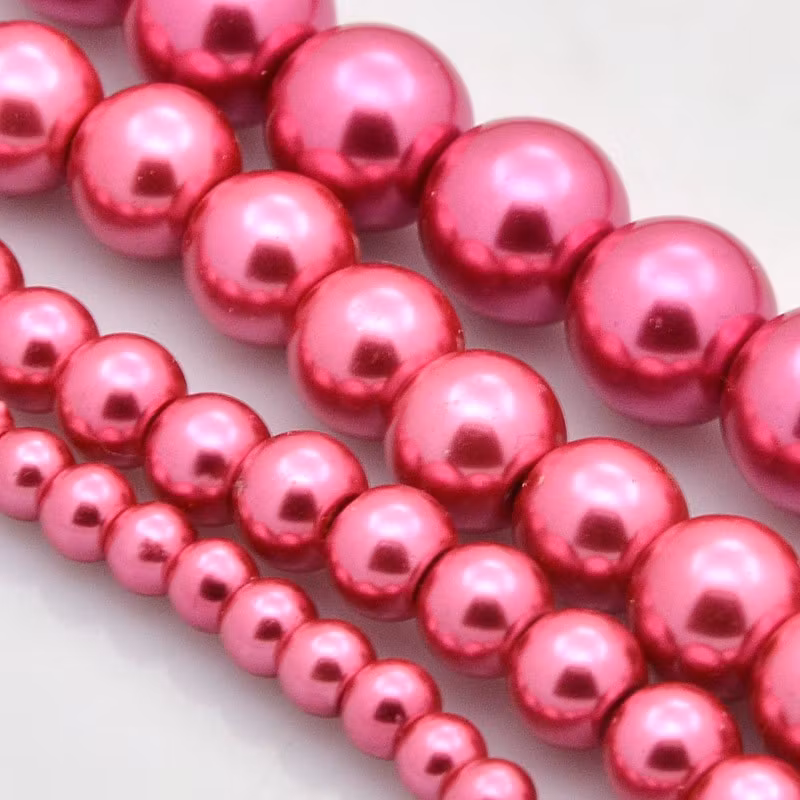 Glaspärlor, Pale Violet Red, 4~12mm, Ca: 600 st