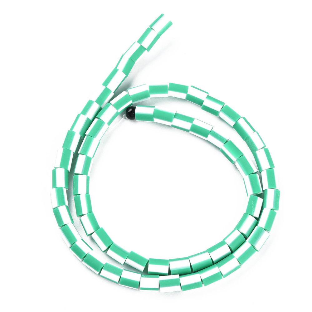 Polymerlerpärlor, Rör, Medium Sea Green, Ca 65 Stycken
