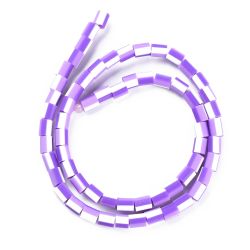 Polymerlerpärlor, Rör, Dark Violet, Ca 65 Stycken