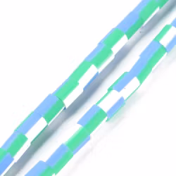 Polymerlerpärlor, Rör, CornFlower Blue, Ca 65 Stycken